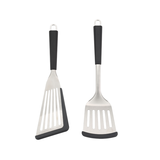 2pcs stainless steel kitchen utensils with white background