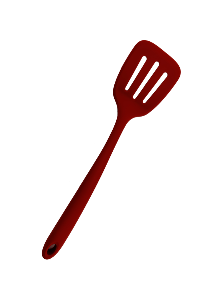 red silicone slotted turner
