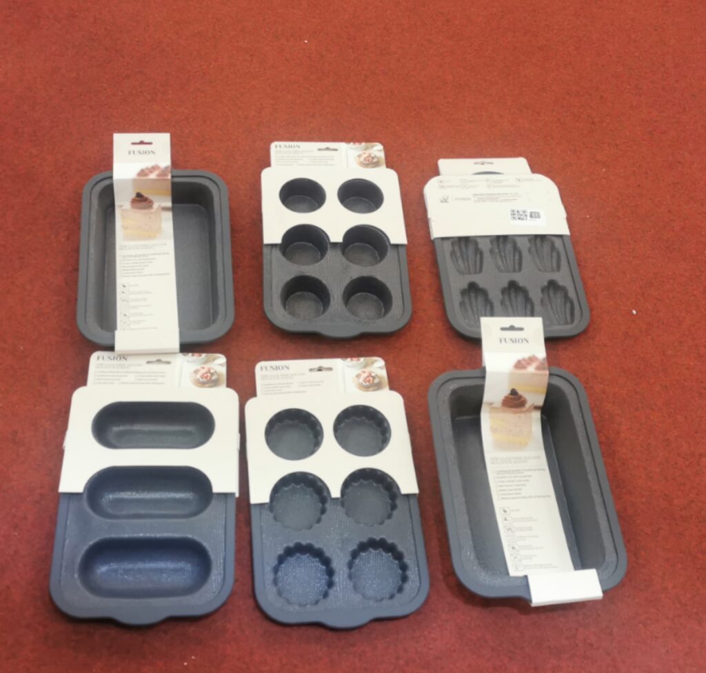 6 type of fiberglass bake pan with sleeve card