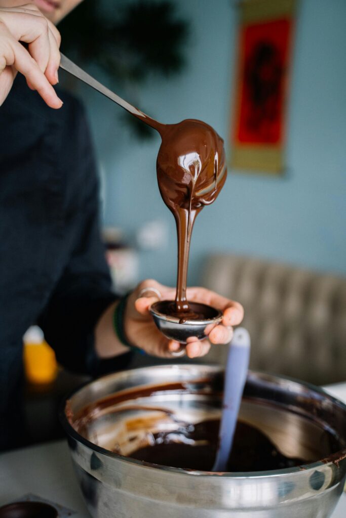 spoon serving the chocolate