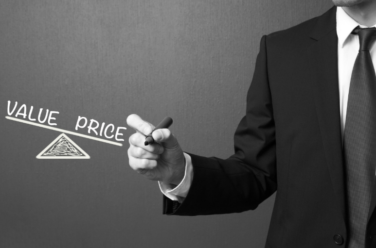 a man write down value vs price